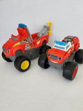 Blaze And The Monster Machines Transforming Tow Fire Truck LOT Lights And Sounds